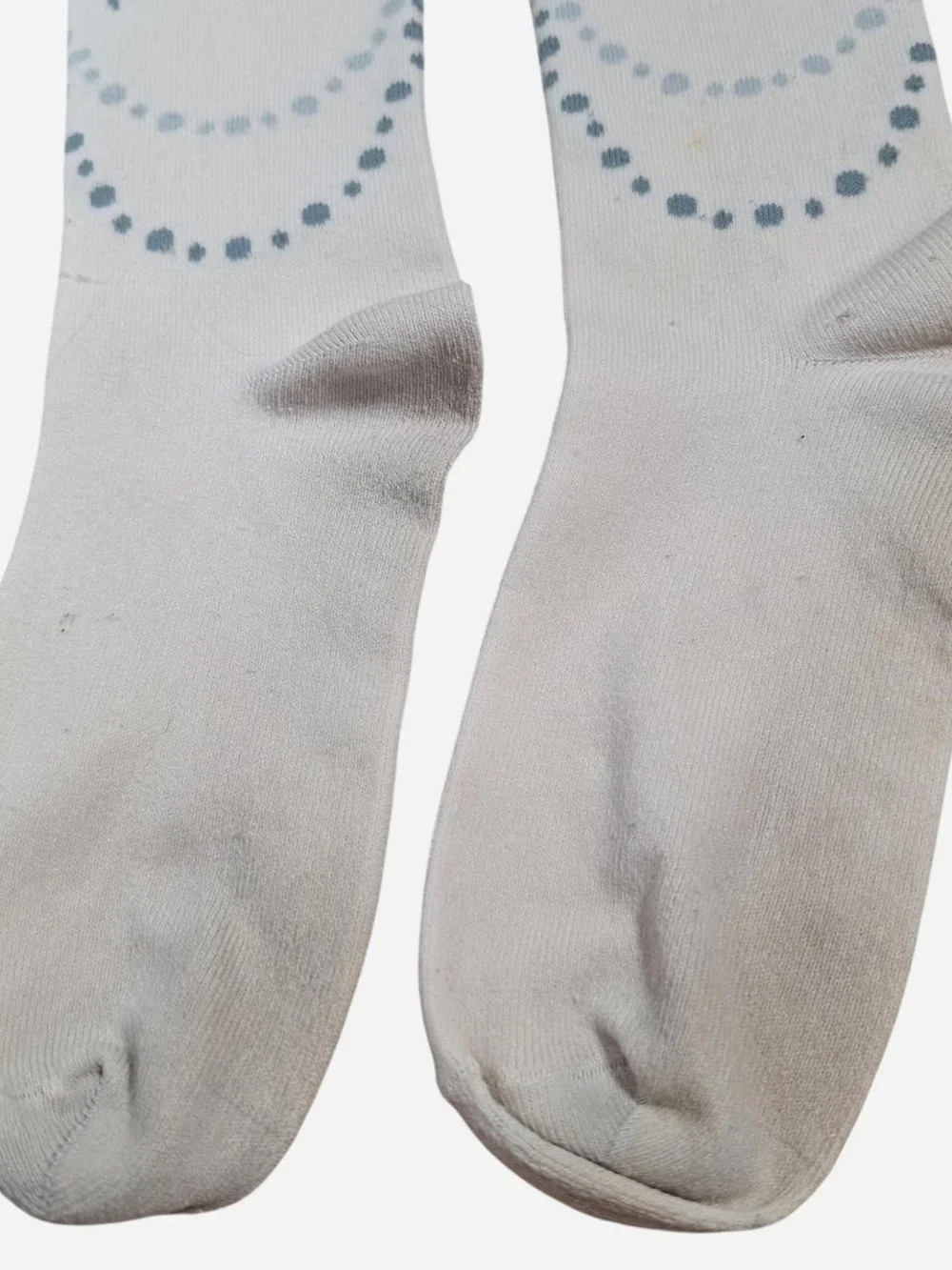 Innocent World Ivory Blue Bow & Dot Garland OTK Socks | Classic Lolita
